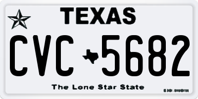 TX license plate CVC5682