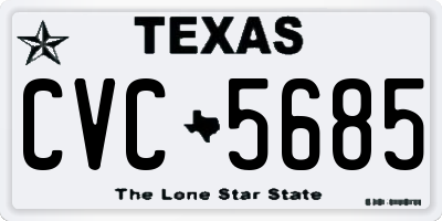 TX license plate CVC5685