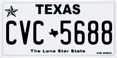 TX license plate CVC5688