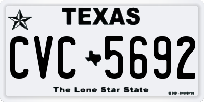 TX license plate CVC5692