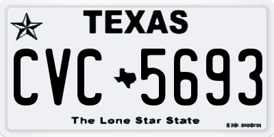 TX license plate CVC5693