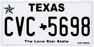 TX license plate CVC5698