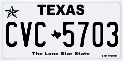 TX license plate CVC5703