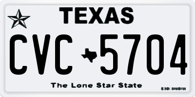 TX license plate CVC5704