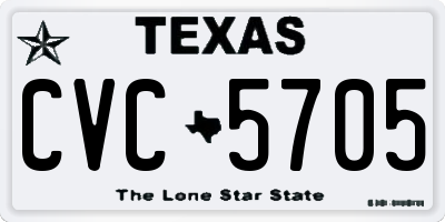 TX license plate CVC5705