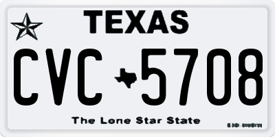 TX license plate CVC5708
