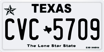 TX license plate CVC5709