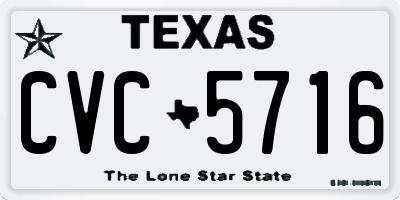 TX license plate CVC5716