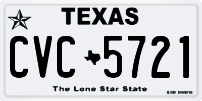 TX license plate CVC5721