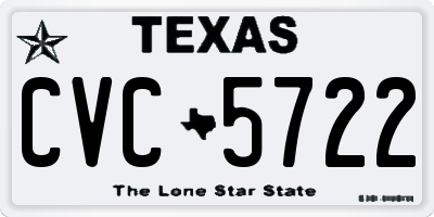 TX license plate CVC5722