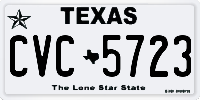 TX license plate CVC5723