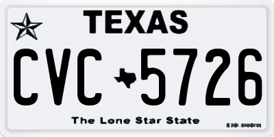 TX license plate CVC5726