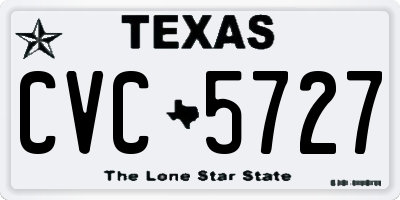 TX license plate CVC5727