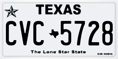 TX license plate CVC5728