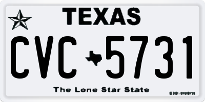 TX license plate CVC5731