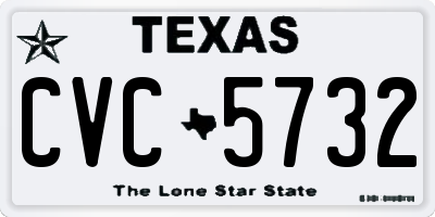 TX license plate CVC5732