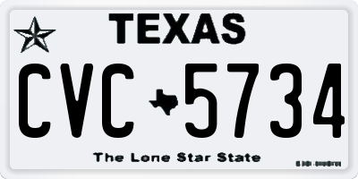 TX license plate CVC5734