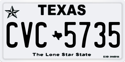 TX license plate CVC5735