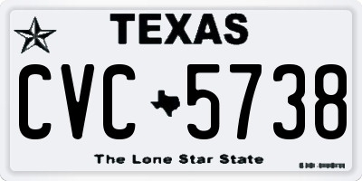 TX license plate CVC5738