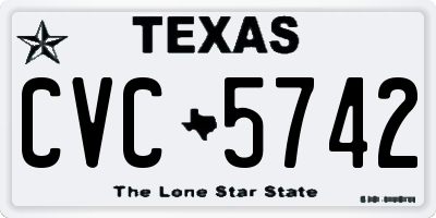 TX license plate CVC5742