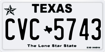 TX license plate CVC5743