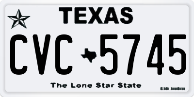 TX license plate CVC5745