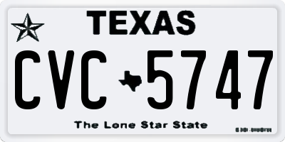 TX license plate CVC5747