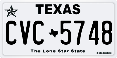 TX license plate CVC5748