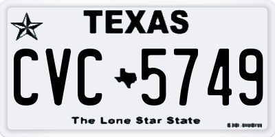 TX license plate CVC5749