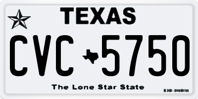 TX license plate CVC5750