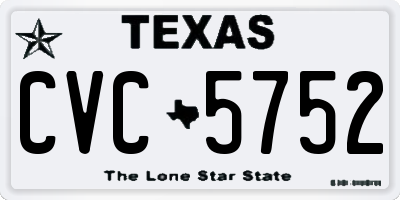 TX license plate CVC5752