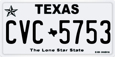 TX license plate CVC5753