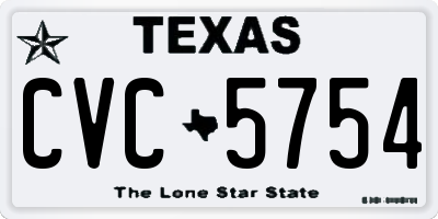 TX license plate CVC5754