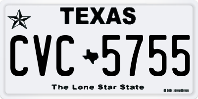 TX license plate CVC5755