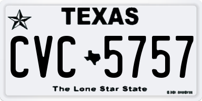 TX license plate CVC5757