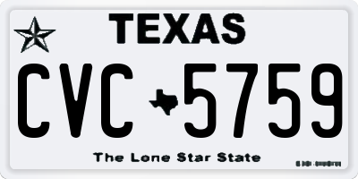 TX license plate CVC5759