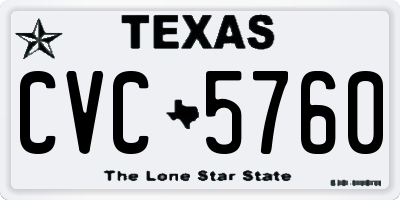 TX license plate CVC5760
