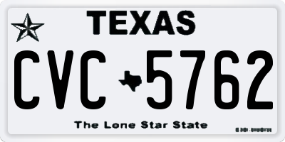 TX license plate CVC5762
