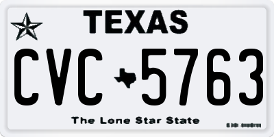 TX license plate CVC5763