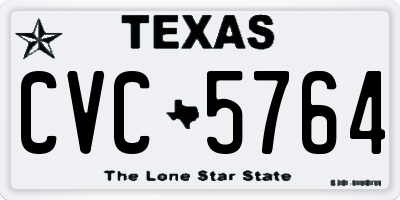 TX license plate CVC5764
