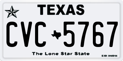 TX license plate CVC5767