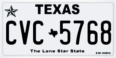 TX license plate CVC5768