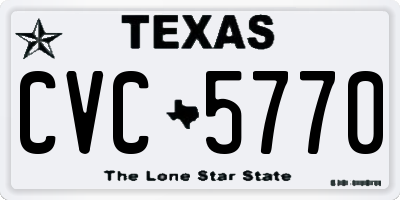 TX license plate CVC5770