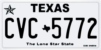 TX license plate CVC5772