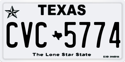 TX license plate CVC5774