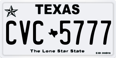 TX license plate CVC5777