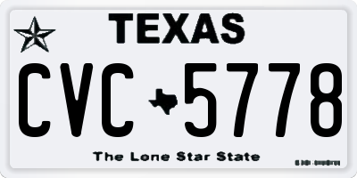 TX license plate CVC5778