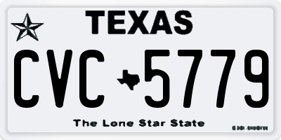 TX license plate CVC5779