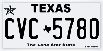 TX license plate CVC5780