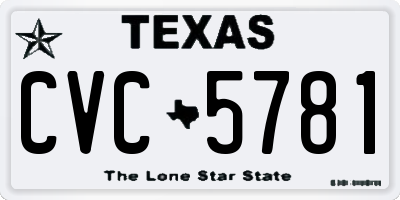 TX license plate CVC5781